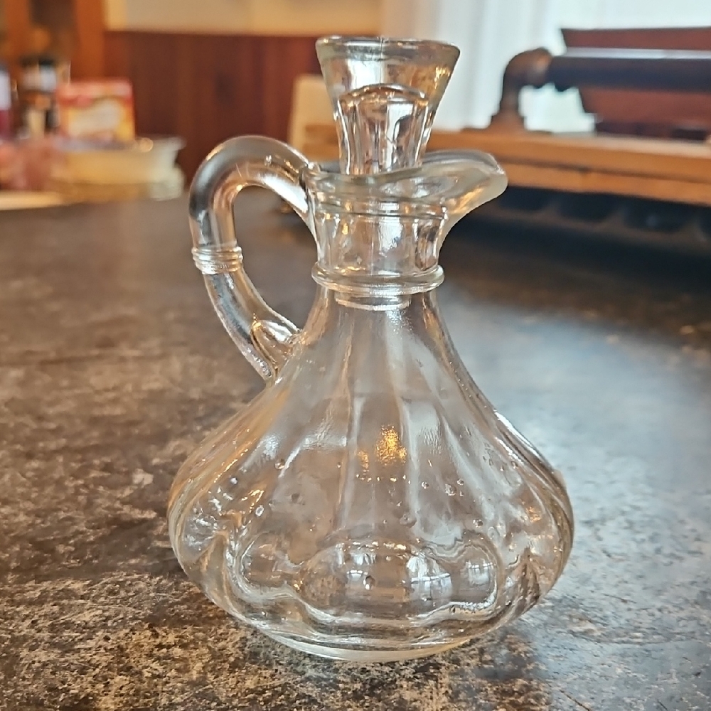 5' Clear Glass Vinegar/Oil Cruet With Glass Stopper